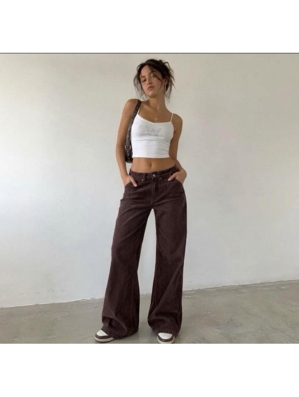 Urban Outfitters BDG High & Wide Corduroy Pants Size 29 Brown Wide Leg Trousers